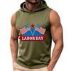 Men's Sleeveless Hoodie Casual Tank Top Muscle Shirt Lightweight Summer Workout Fitness Gym Apparel with Graphic Print