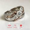silver Moissanite ring, wedding anniversary gift, surprise gift for wife, elegant and luxurious women's ring