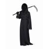 Halloween Grim Reaper Costume Black Hooded Spooky Ghost Robe Dress Up Costume Adult Cosplay Mask Scythe Prop Party