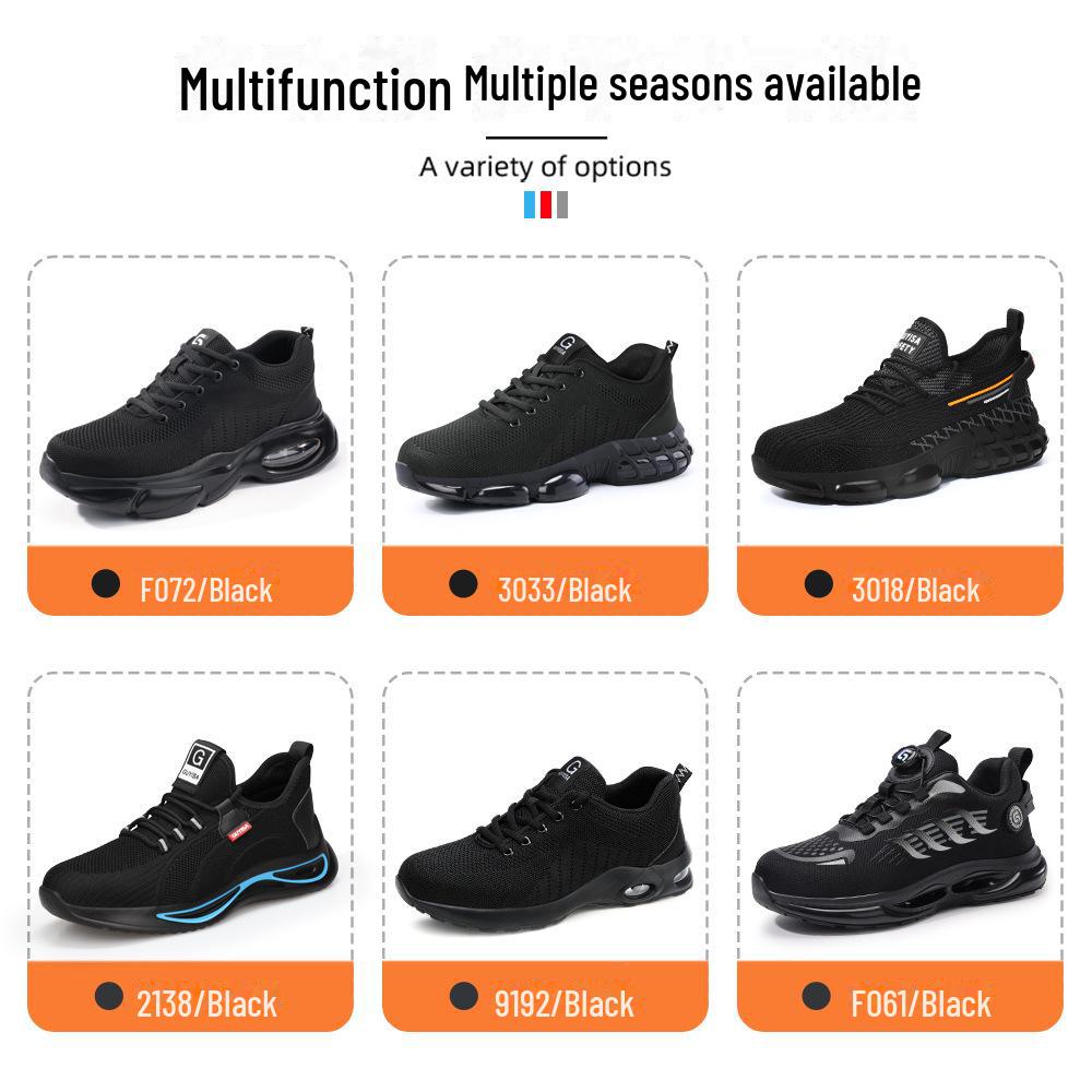 Men's Lightweight Steel Toe Safety Shoes - Anti-Smash & Anti-Puncture Flying Woven Design