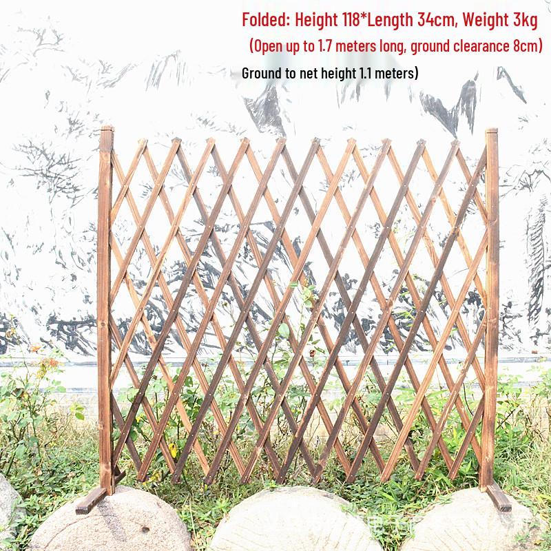 Carbonized Anti-Corrosion Expandable Wooden Fence for Garden, Wedding, or Photography Background