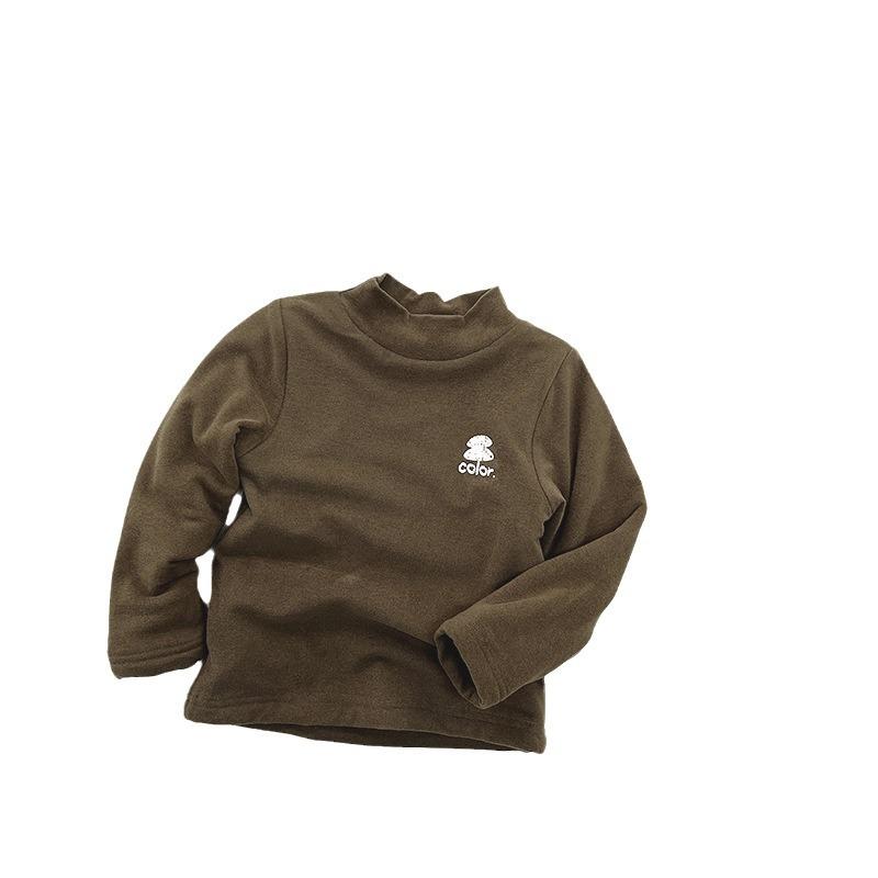 Simple Versatile Kids Fleece Lined Thermal Warm Top Boys Girls Children Casual Clothing