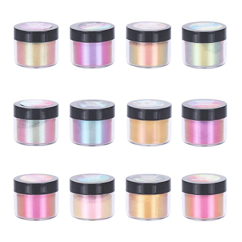 Chameleon-Powder Color Shift Slídový prášek pro epoxidovou pryskyřici Perleťový pigmentový prášek pro malování Výroba mýdla Sliz 12 barev