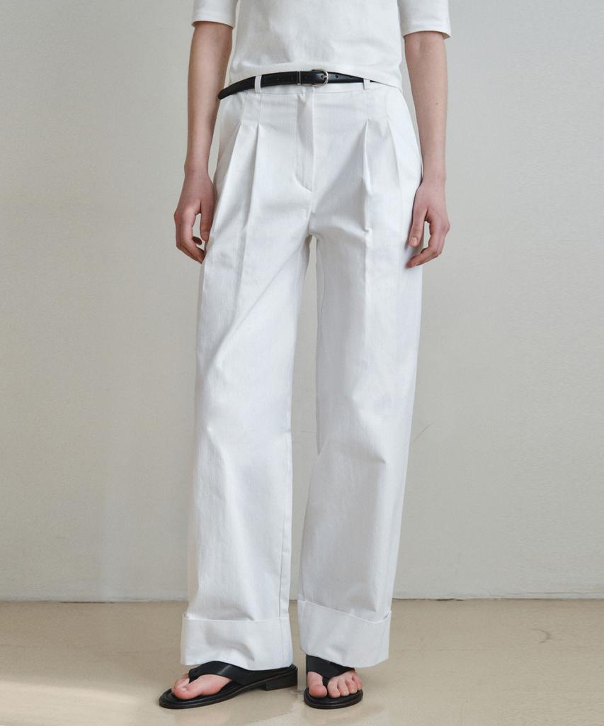 Wednesday Oasis For Woman W/Herring Roll-Up Wide Cotton Pants_Ivory(W26Pt10)