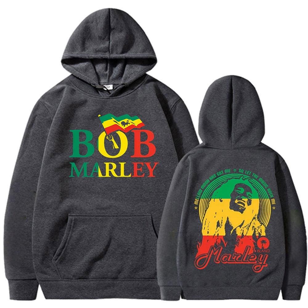 Reggae Music Originator Bob Marley Graphic Hoodie Mens Women Clothing Classic Vintage Hooded Sweatshirts Male Oversized Pullover