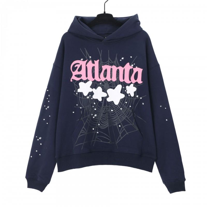 Sp5der 555 Hvězdný Potisk Mikina s Kapucí Set Unisex Streetwear Volný Střih Podzimní Ležérní Outfit