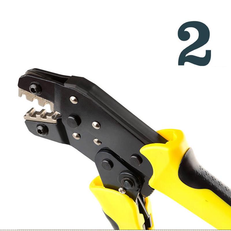 Durable Ratchet Crimping Pliers 0.14-1.5mm² - Multi-functional Terminal Tool, Insulated & Labor-Saving
