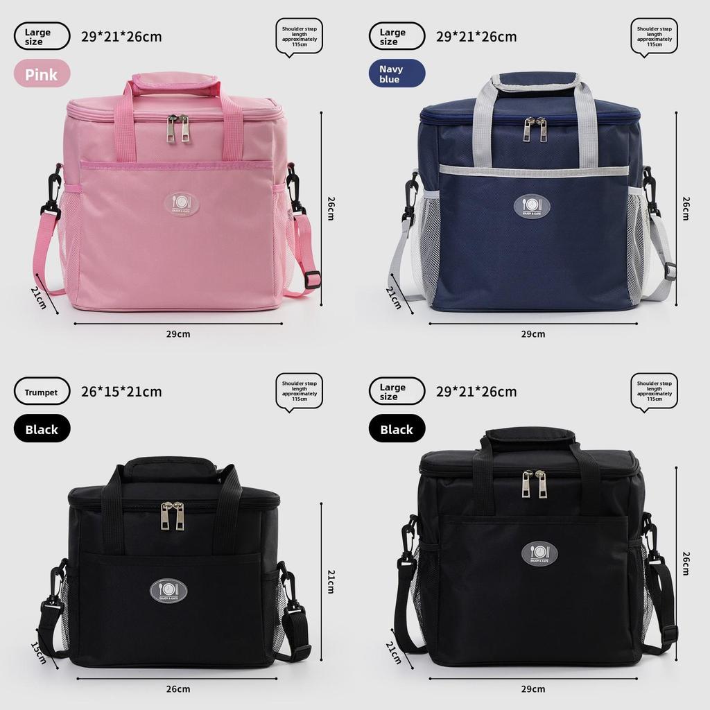 Modern Minimalist Insulated Lunch Carrier Made Of Oxford Fabric For School And Outdoor Use