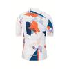 Men'S Cycling Jersey - Breathable Moisture-Wicking Short Sleeve Top with Geometric Pattern, Zipper Cs for Training, Racing, Spring Summer Fall,