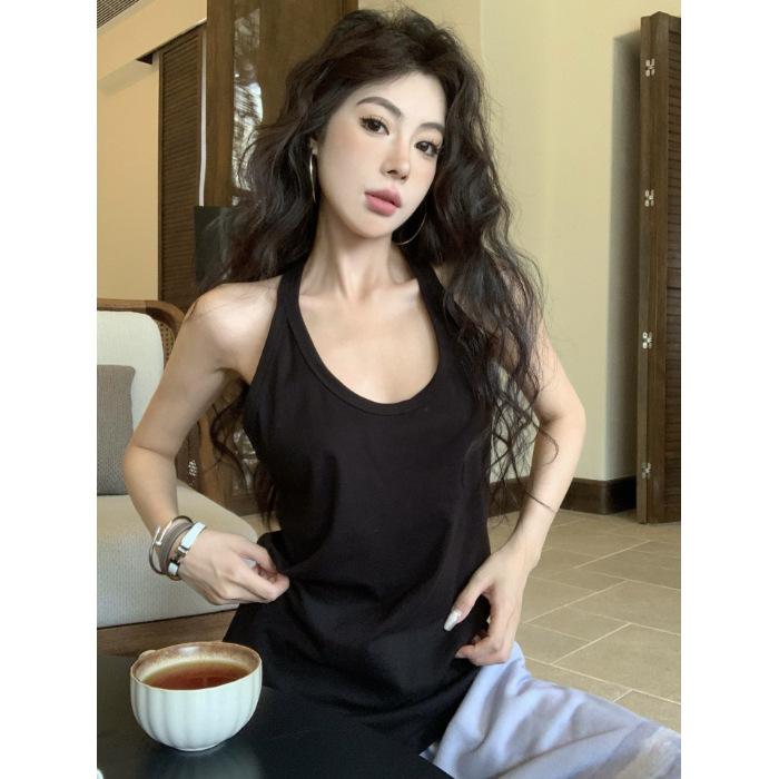 Hong Kong-style Spice Girls loose outer wear suspenders women s summer basic versatile sleeveless top lazy relaxed vest inside S