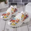 Fashion Floral Print Women's Knitted Sneakers Summer 2025 New Breathable Air Mesh Casual Shoes Woman Light Weight Walking Sports Flats