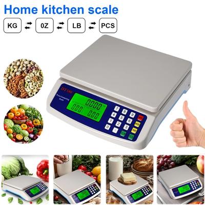 30kg/1g Velká digitální kuchyňská váha s funkcí tárování Komerční váha na potraviny Váha s výpočtem ceny pro maso zeleninu