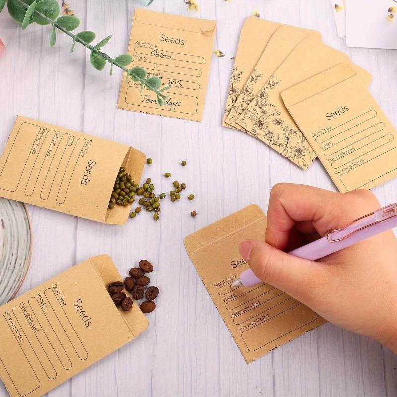 60/120 Pcs Seed Envelopes Bulk 2.36 X 3.15 Inch Seed Packets Envelopes Self Adhesive Small Paper Coin Envelopes Resealable Seed.