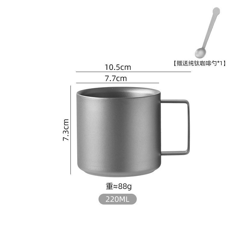 Titanium Coffee Cup Double Wall Insulated Travel Mug Camping Hiking Office Home Lightweight Reusable