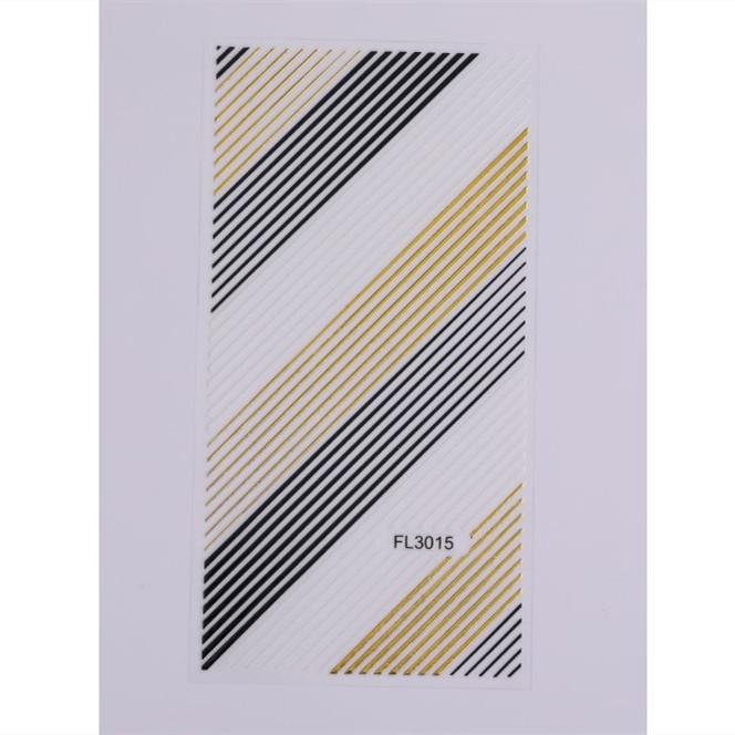 Abstract Line DIY Nail Stickers for Women Girls Nail Art Decorations Rose Gold Spring 3D Sliders for Manicure Nail Polish Decals