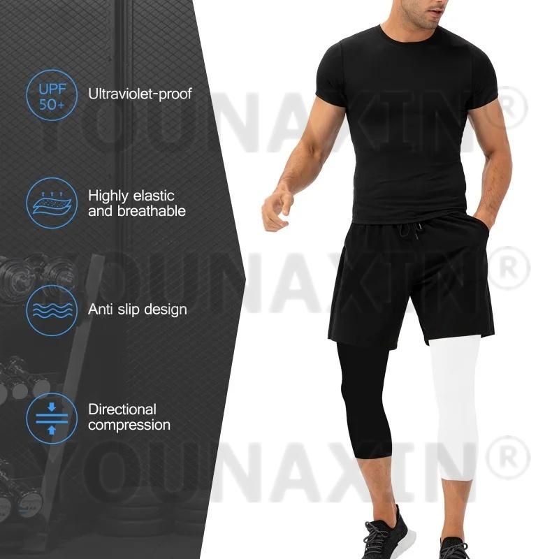 Unisex Gym Black White Patchwork Soccer Fitness Workout Exercise Yoga Running Football Basketball Sports Tight Cropped Pants Leggings