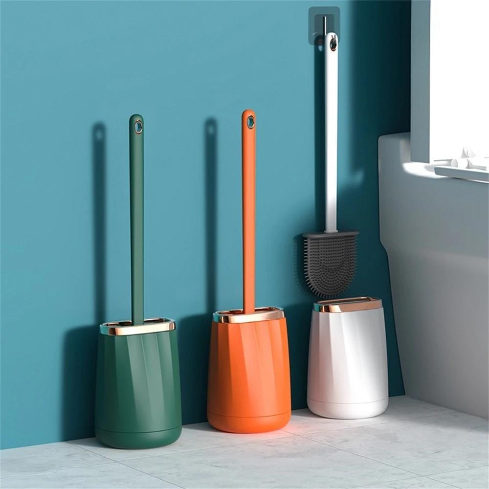 Household Silicone Toilet Brush Set Ultra Clean Toilet Brushes WC Multi-functional No Dead Corner Home Use Bathroom Accessories