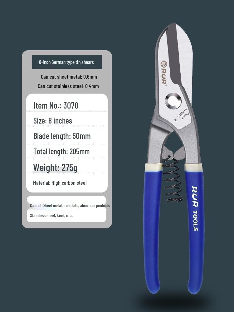 Промышленные ножницы по жести из нержавеющей стали для легких стальных профилей, алюминиевых потолочных скоб, цветных стальных листов и стальных полос.