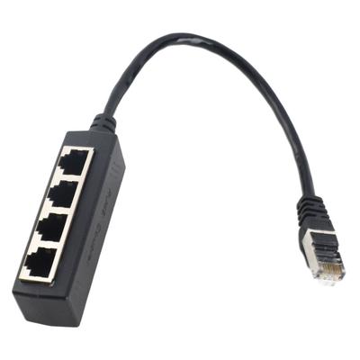 RJ45 Splitter Adapter 1 To 4 Port Smooth Transmission Excellent Connection Network Cable Adapter