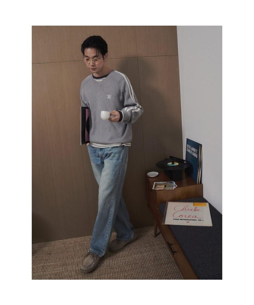 8SECONDS V-Neck Track Knit Gray