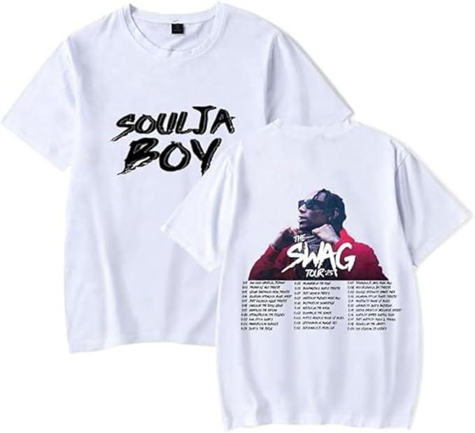 Soulja Boy TShirt The Swag Tour Merch Men Short Sleeve TShirt Women Fashion Crewneck Tee