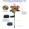 Solar-powered Butterfly Flower Light, LED Simulated Flower Light, Outdoor Light, Outdoor Colored Light, European- Courtyard Decorative Light.