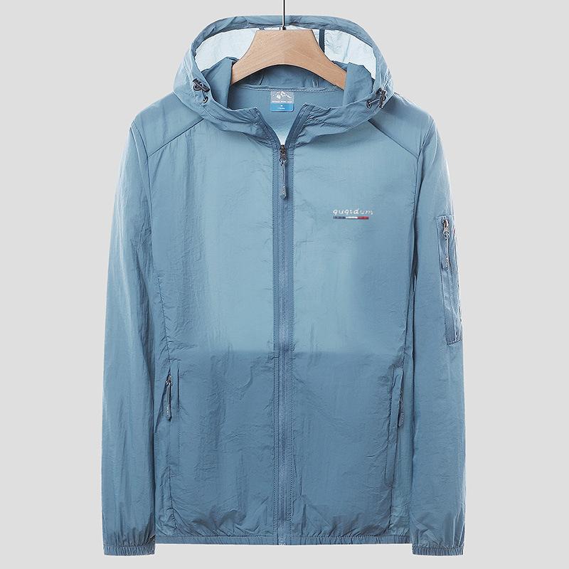 מעיל קיץ עמיד בפני קרינת UV קרם הגנה דק במיוחד תחושת קרח קל משקל נושם משי קרח עם קפוצ'ון מעיל קרם הגנה לעור