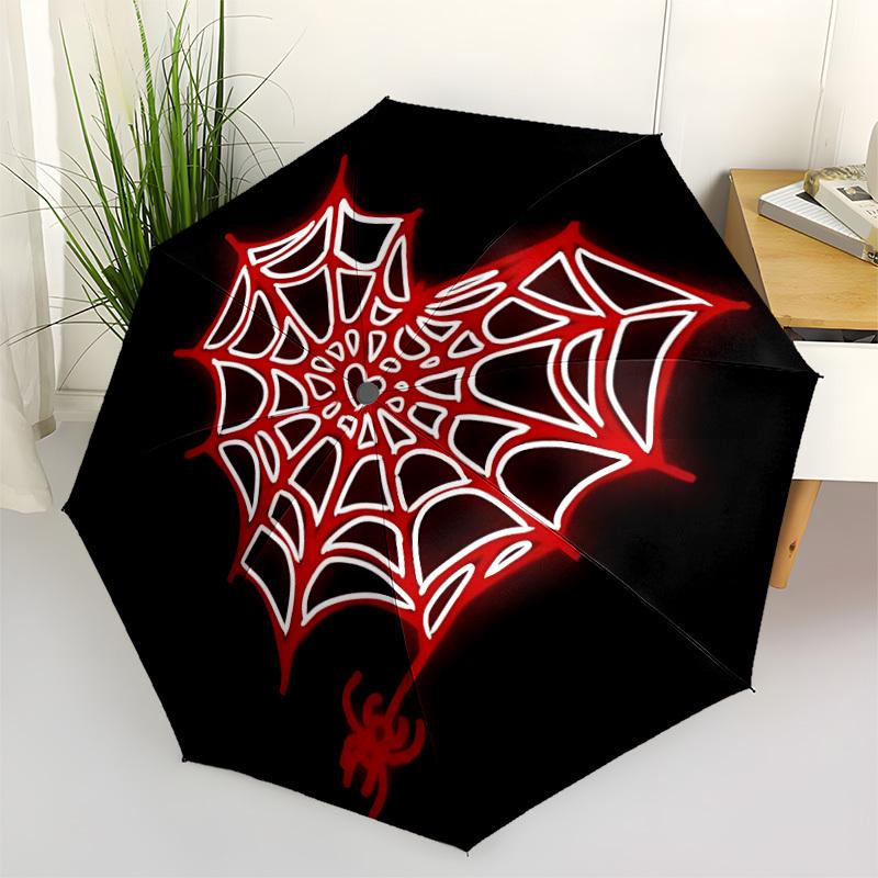 1pc Spider Web Automatic Open/Close Umbrella, Portable Folding Umbrella, Compact Travel Umbrella for067
