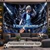 Wall Hanging Tapestry Custom NameBlue Lock Pattern Personalized Printed Fabric Wall Decor