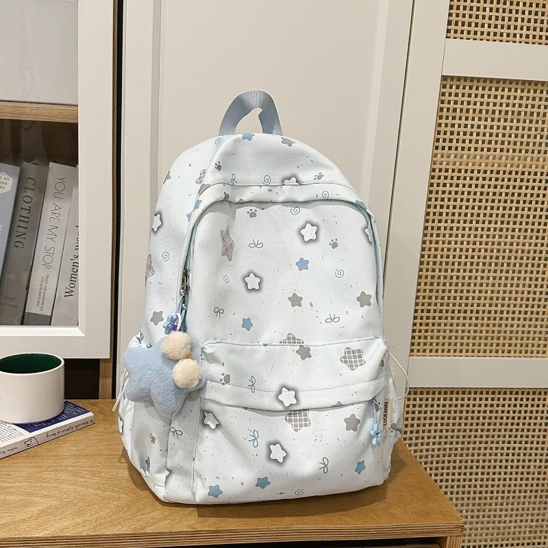 Korean Schoolbag Junior High School Girls Ins Fresh Stars High Value Backpack High School Students Large Capacity Lightweight Backpack