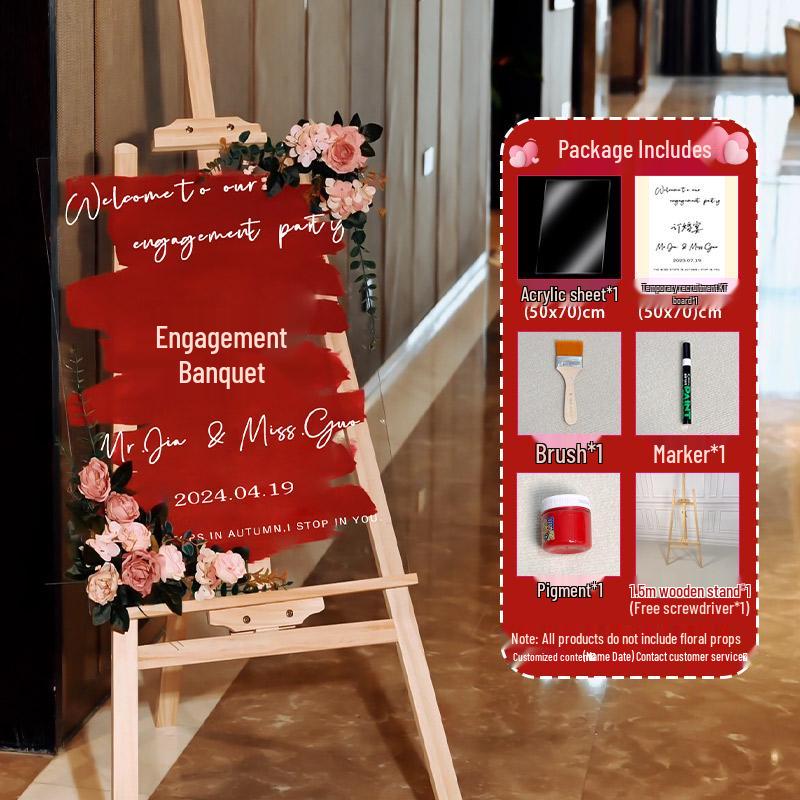 High-End Acrylic Welcome Sign for Wedding Reception, Hotel Entrance, or Event Decoration