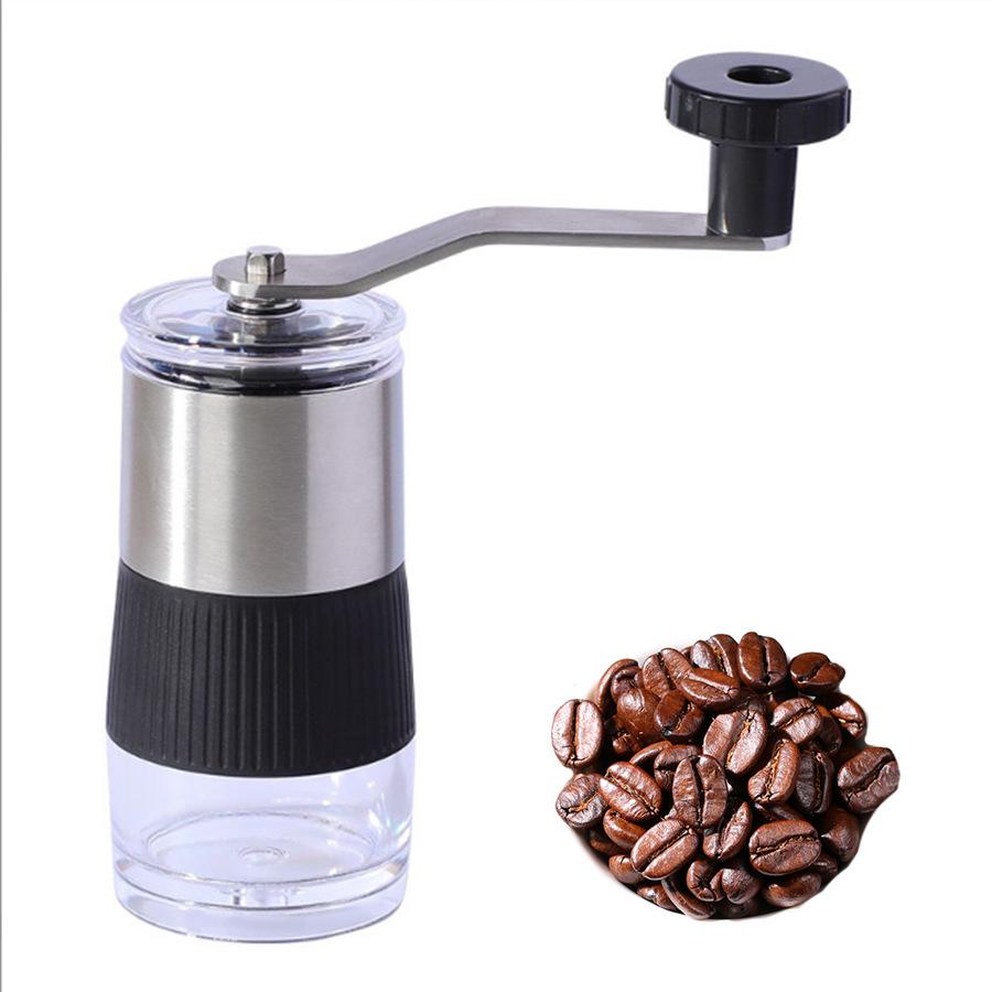 Manual Coffee Mill Stainless Steel Portable Small Coffee Grinder Manual Externally Adjustable Grind Setting
