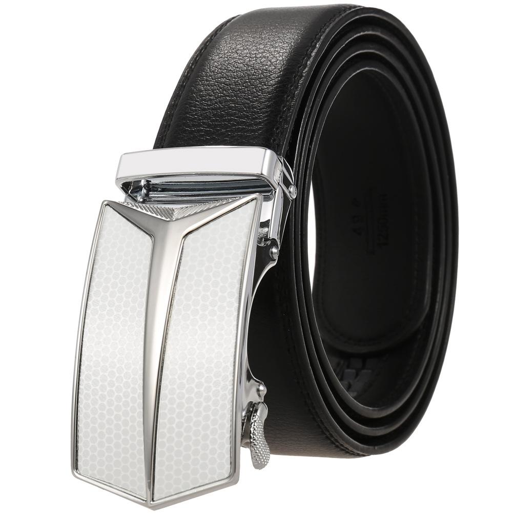 Men'S Belt, Automatic Buckle Cowhide Belt Casual Business Ly36-1314-1