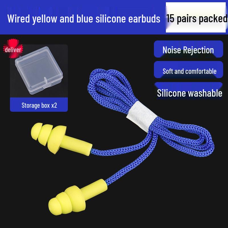 Silicone Noise-Canceling Earplugs for Industrial, Mechanical Workshops, Studying, and Sleep