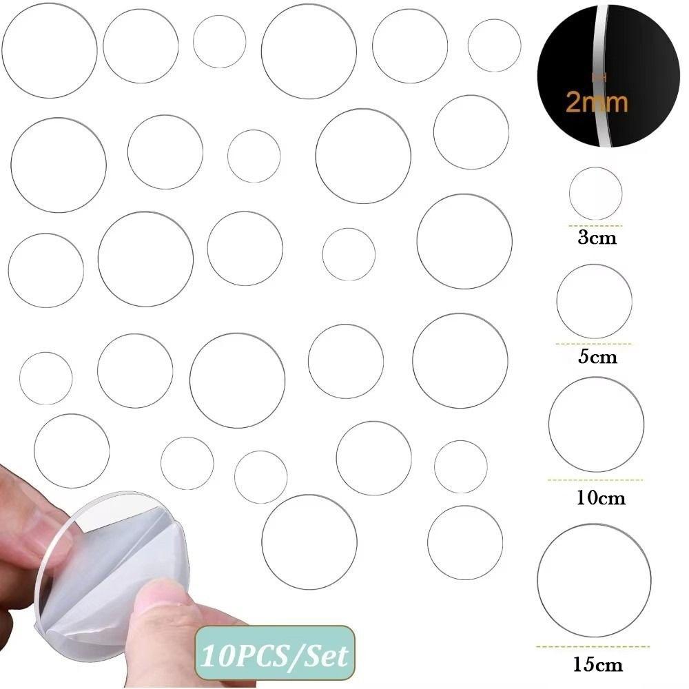 10Pcs Transparent Blanks Acrylic Circle Dis 3/5/10/15CM Acrylic Circle Blanks Cake Baking Decor