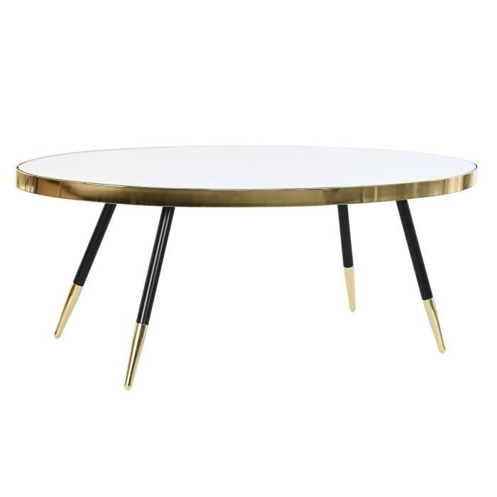 Table Basse - Urban - 110 Cm - Doré - Noir - Design Contemporain