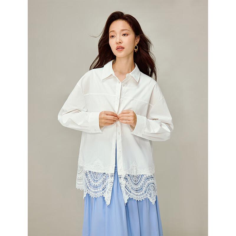 INMAN Women's French Lace Long Sleeve Blouse