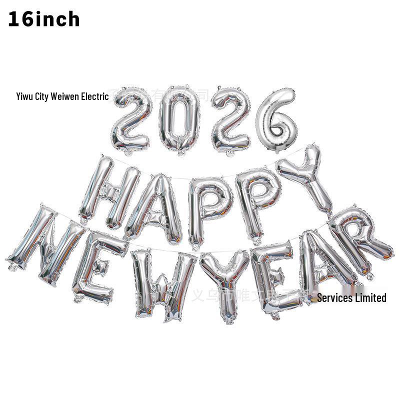 2026 Happy New Year Foil Balloons - 32/16 inch Party Decor