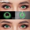 Lentes de contato coloridas azuis AMARA para olhos grandes Lentes da moda Cosméticos Olhos macios Beleza Pupilas com estojo de lentes Estilos exclusivos