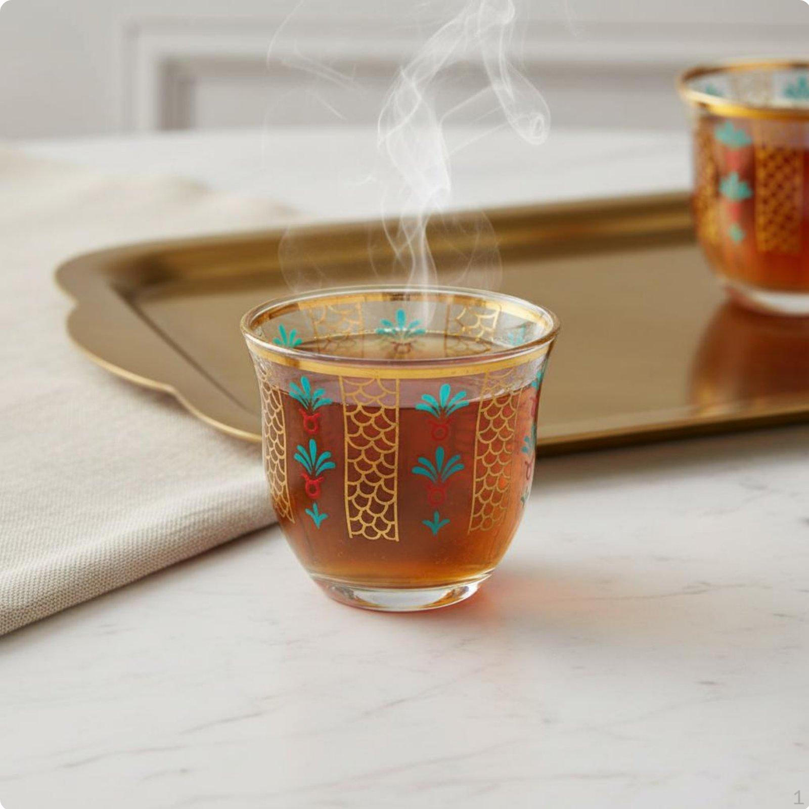 Middle Eastern Design Tea Glass HeatResistant Coffee Cup Handleless Ornate