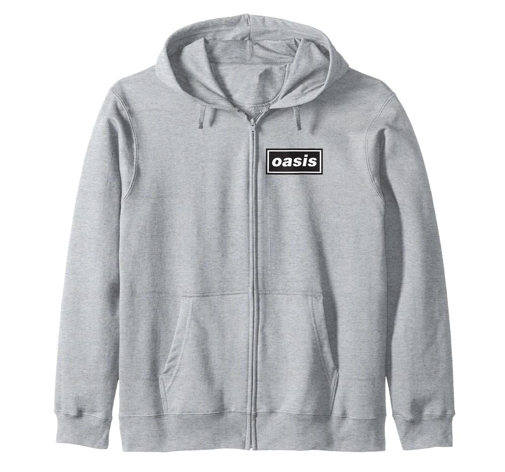 Oasis – Pocket Hit Logo Grey Zip Hoodie