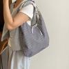 Sweet Double-sided Shoulder Bag Lace Decoration Korean Style Women Bow Printed Handbag Versatile Polyester