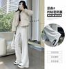 White and Gray Sweatpants Children's Spring and Autumn New High-waisted and Thin Casual Sweatpants Small Micro-flared Pants