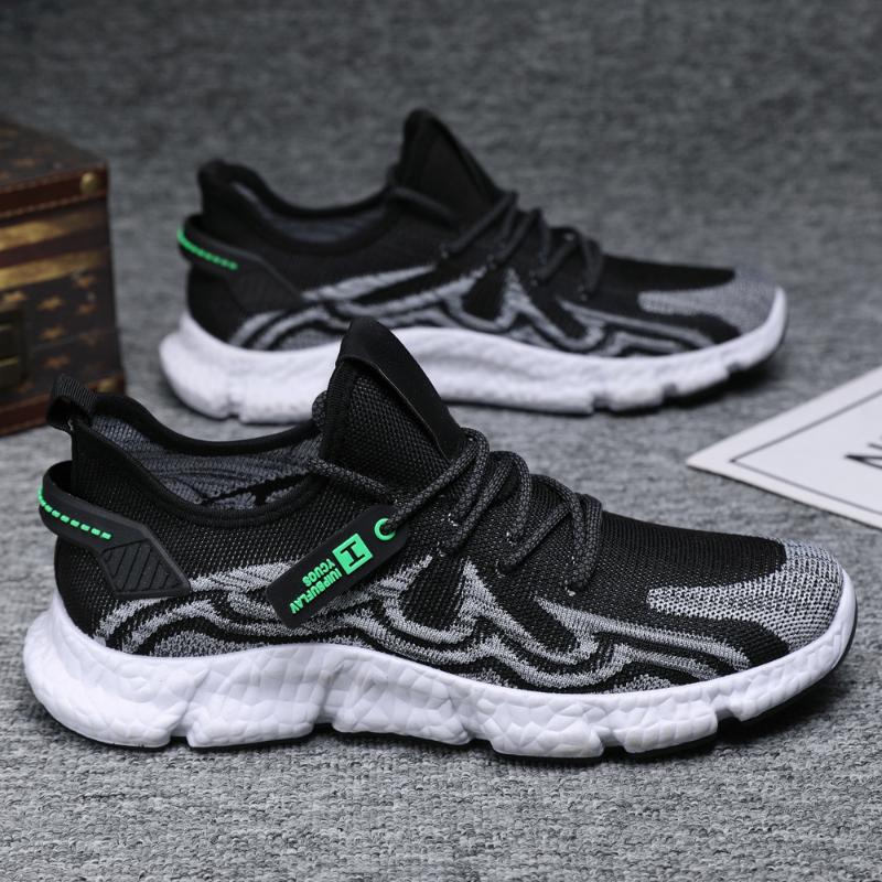 Mode Lässig Mesh Atmungsaktiv Bequem Outdoor Laufen Herrenschuhe 2024 Neue Mode Einfarbig Einfache Sneaker für Herren Herbstzeit