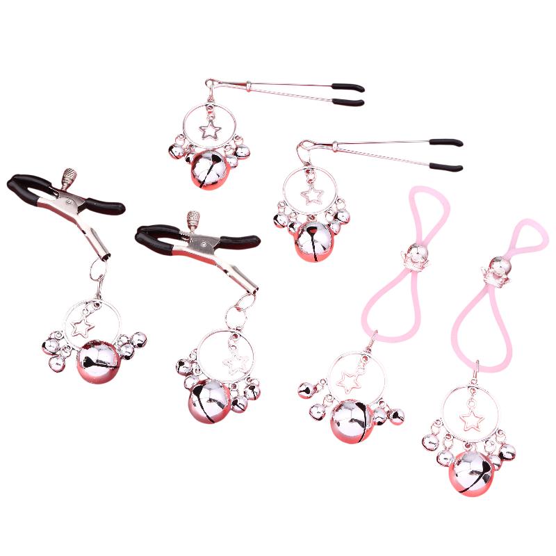 1 Pairs Bell Milk Clip Breast Clip Female Clitoris Clip Couple Sex Toy Massage Stimulation Adult Nipple Training Tool