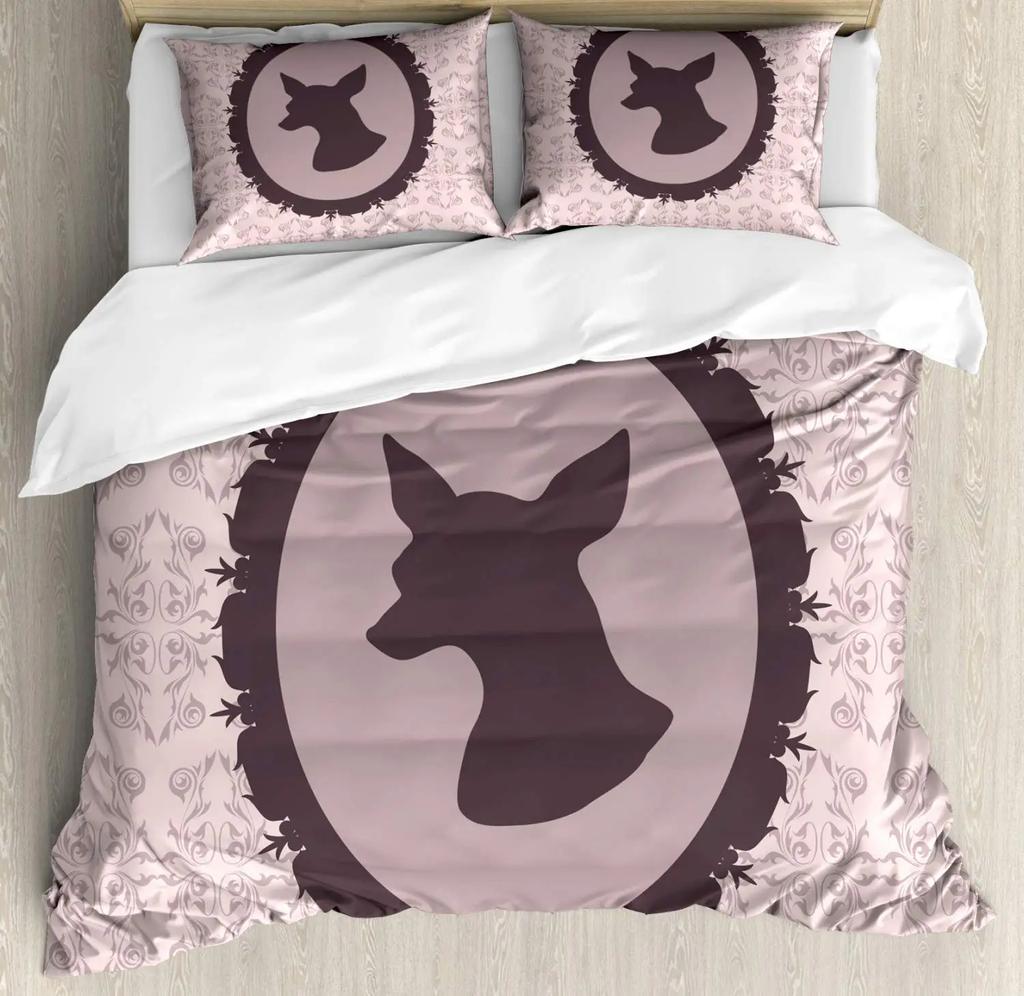 Uroczy Zestaw Poszewek na Kołdrę z Psem ChihuahuaDziewczęcy Chihuahua Modne Okulary Wstążki SzczeniakZestawy Pościeli Rozmiar Twin Single KingJasny Różowy