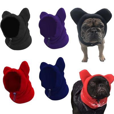 Soft French Dogs Winter Hats Adjustable Autumn Winter Pet Hat Dog Warmer Ears Hoodie Caps