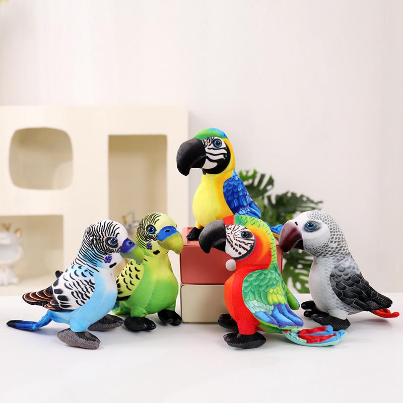 Cute Simulation Parrot Doll Plush Toy Zoo Peacock Doll Home Decoration Children's Soothing Doll