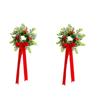 Velvet Christmas Wreath - Artificial, Set of 2 for Holiday Home Decor