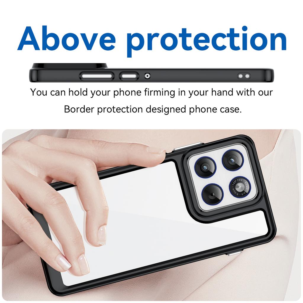 For Motorola Edge 70 5G Phone Case WANLONFENG XC Series TPU Acrylic Cover with Tempered Glass (Big Lens Hole)